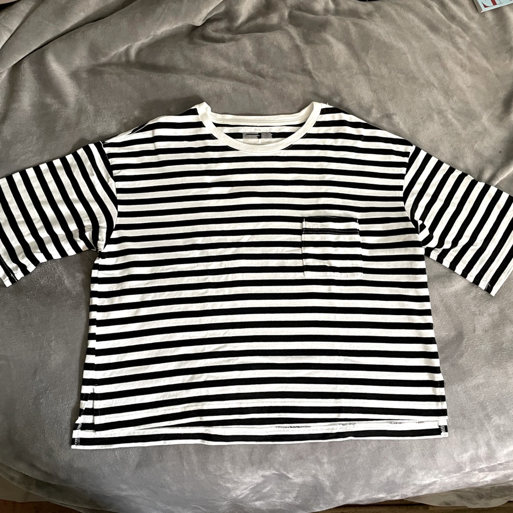 Boxy stripe thick tee